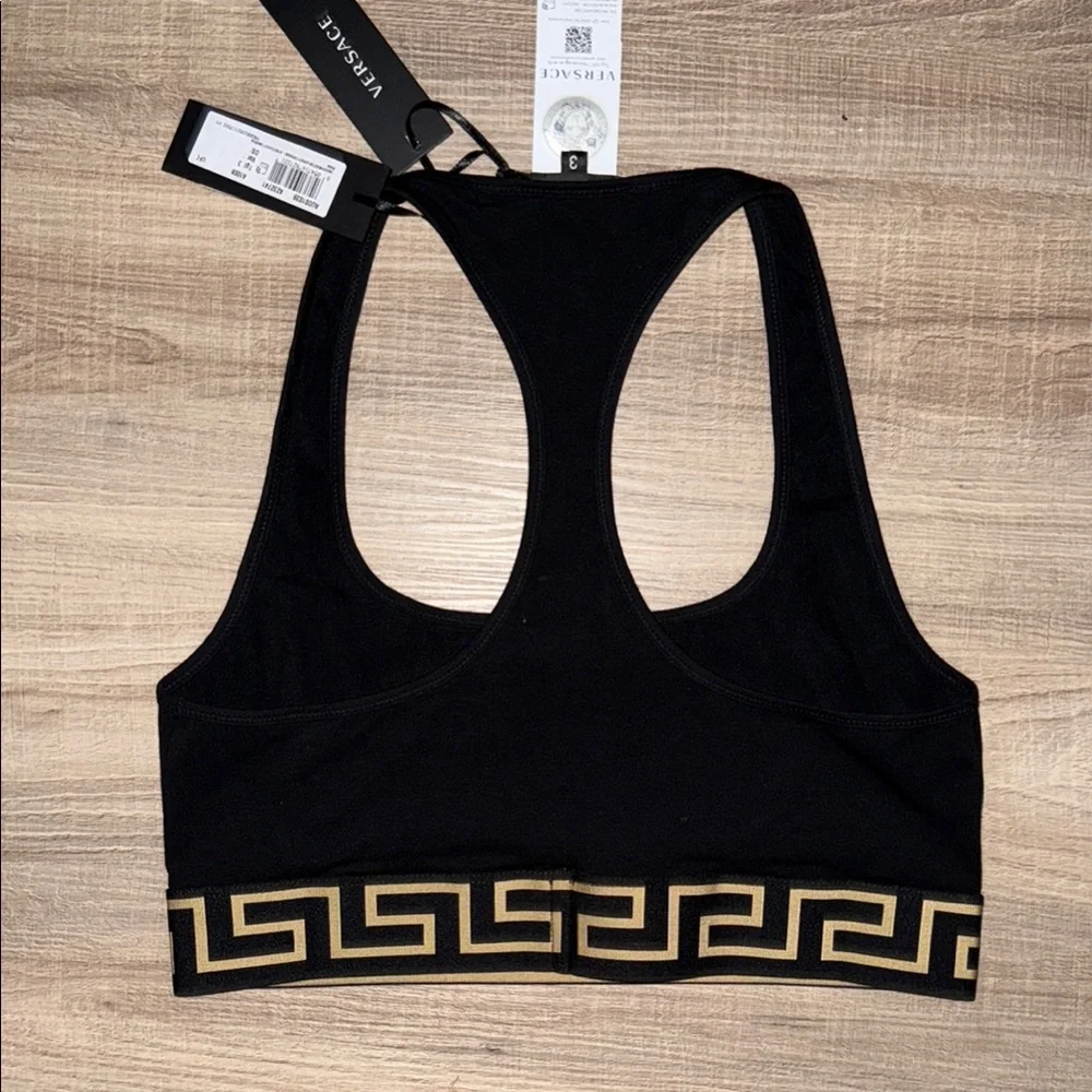 💯 NWT AUTH VERSACE BLACK GOLD SPORTS BRA M IT SIZE 3 - Picture 5 of 5